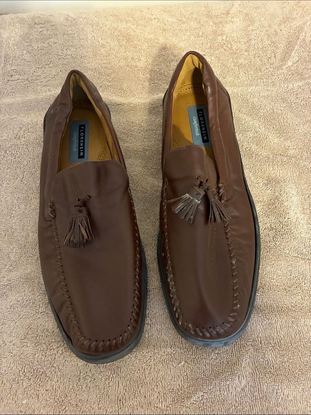 Men’s size‎ 14D Florsheim Brown Leather Tassel Slip-On Loafers